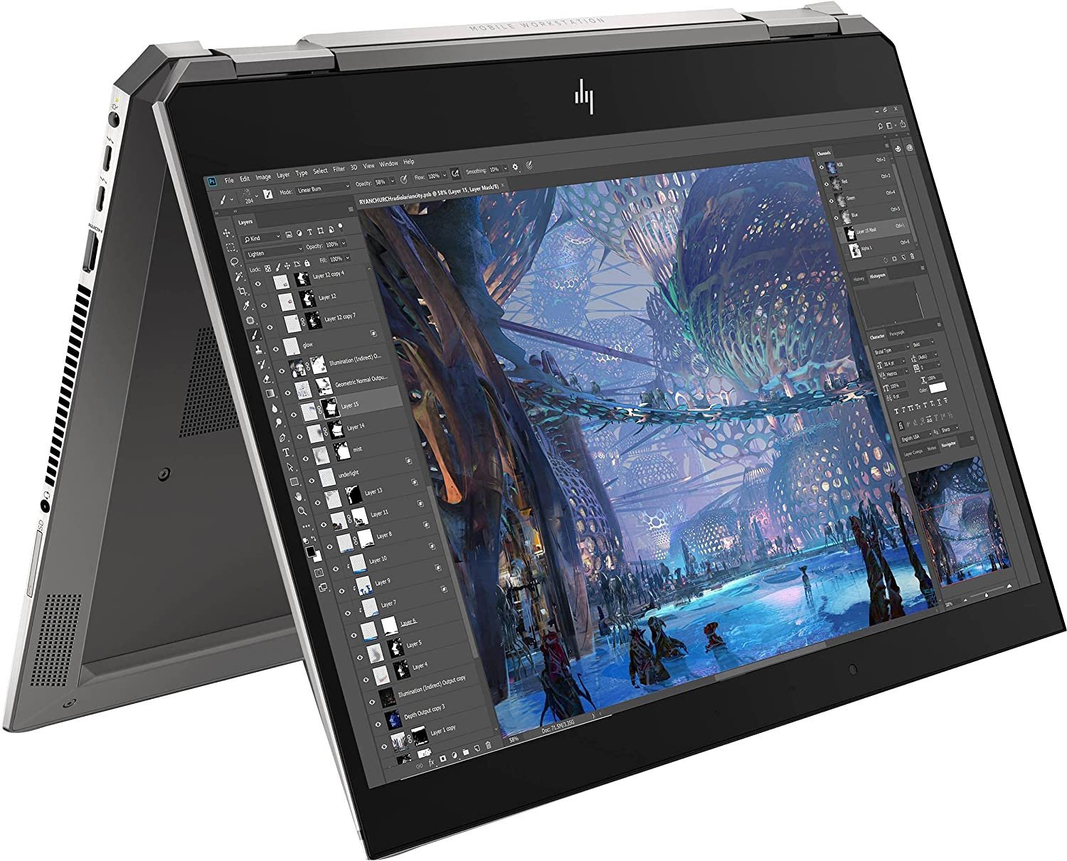 HP ZBook Studio x360 G5 Xeon E-2176M – Ram 16 – SSD 512 – Nividia Quadro P1000 - Image 9